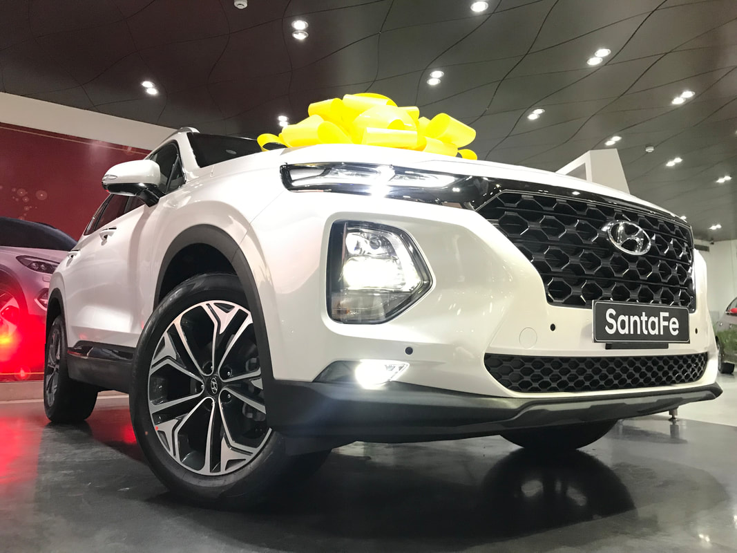 Hình ảnh Hyundai Santafe 2021 màu trắng