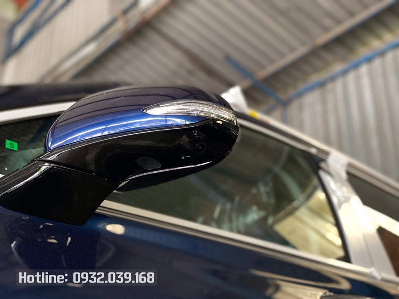 Gương chiếu hậu Hyundai Santa Fe 2021 mẫu mới màu xanh biển